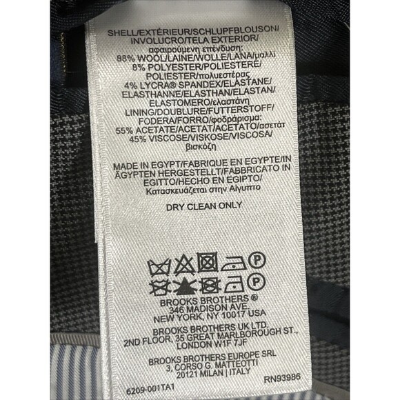 Brooks Brothers Blazer 45R Explorer Madison Fit Sport Jacket Gray Houndstooth - Picture 6 of 11